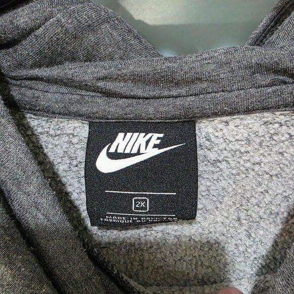 Nike Gray Cowl Neck Hoodie 2X – Cozy Pullover Sweatshirt with Kangaroo Pocket - Picture 8 of 10